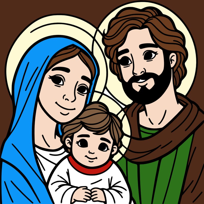 saint joseph, saint mary and jesus