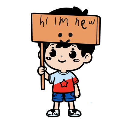 boy holding a sign