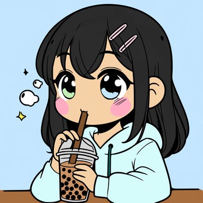 a girl drinking boba