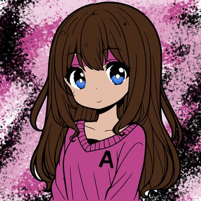 cute anime girl long hair