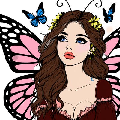 butterfly fairy realistic girl