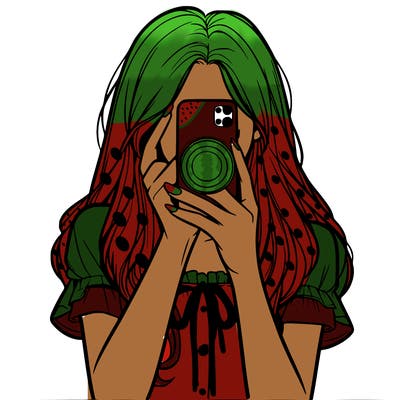 a realistic girl holding her phone taking pictures