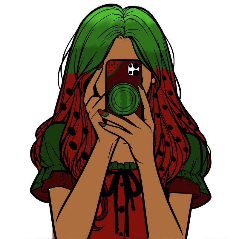 a realistic girl holding her phone taking pictures