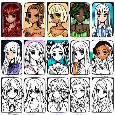 girls that look diffrent anime