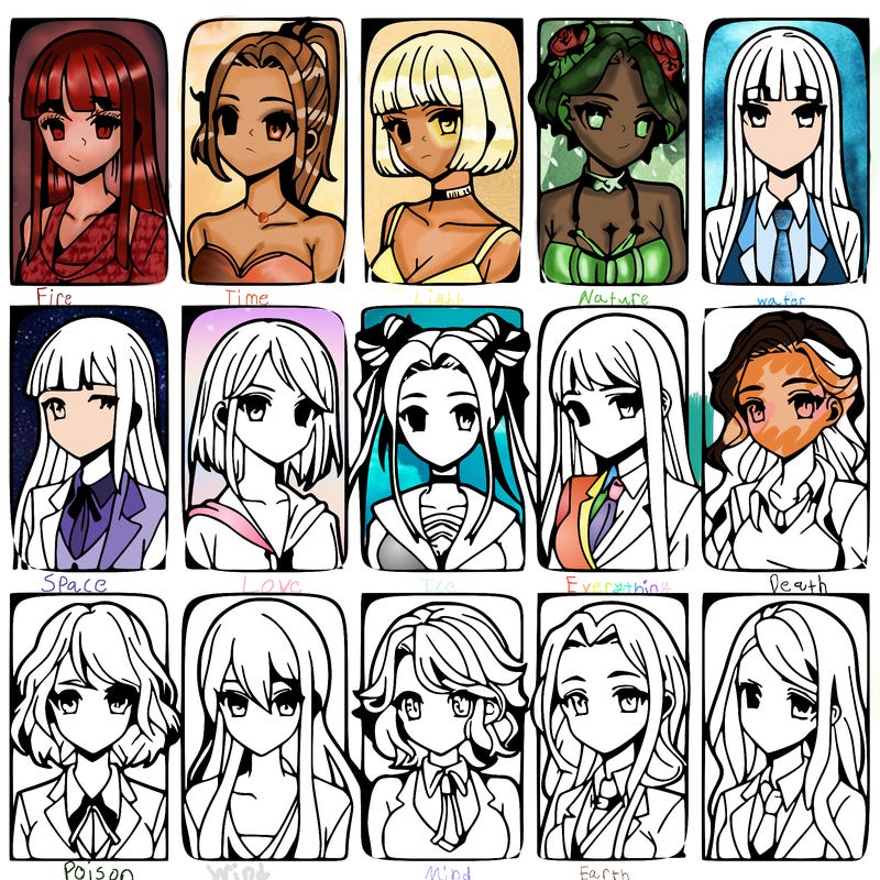 girls that look diffrent anime