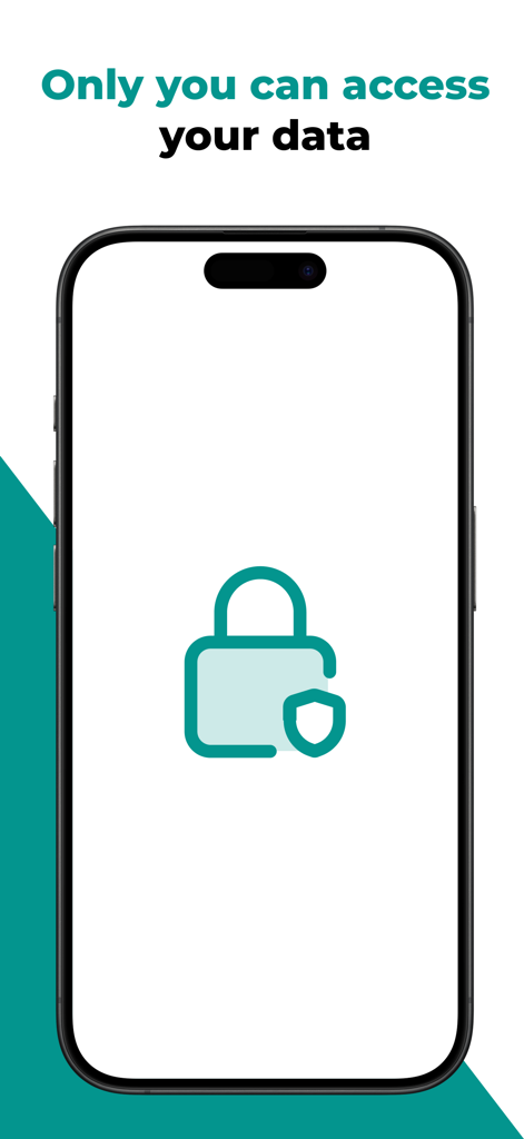Écran de l'iPhone affichant une icône de cadenas et le message Seul vous pouvez accéder à vos données, soulignant la sécurité des données de santé