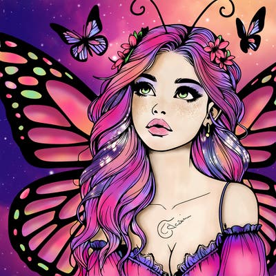 butterfly fairy realistic girl