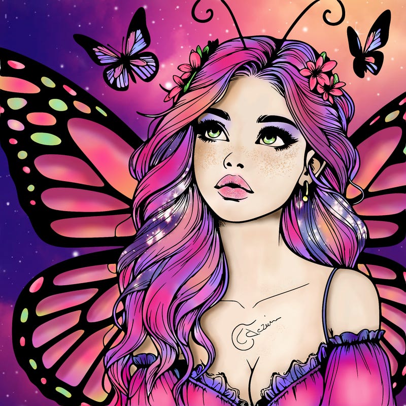 butterfly fairy realistic girl