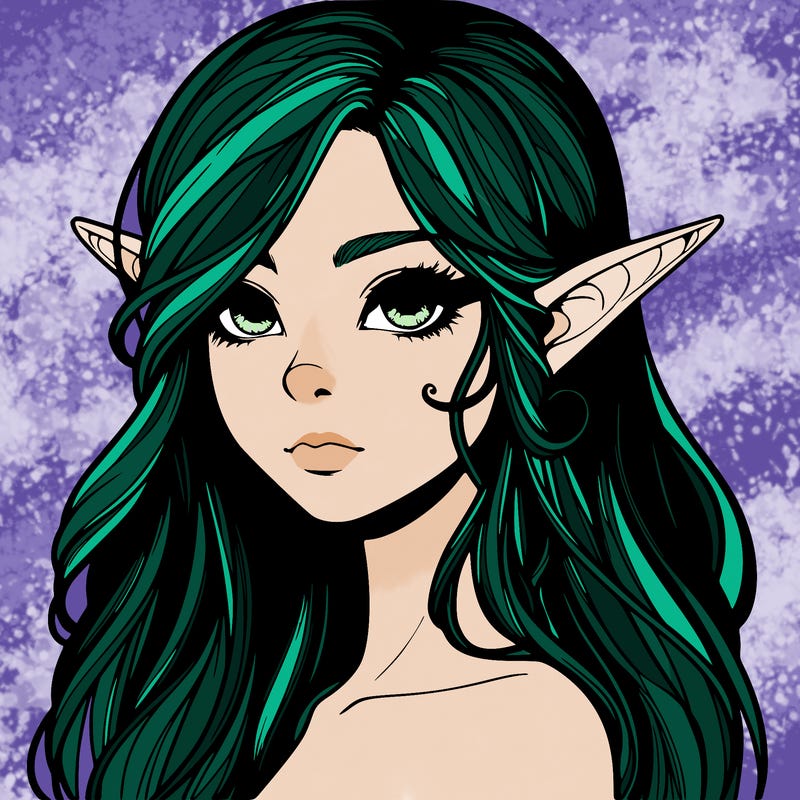 elf girl realistic dark fantasy