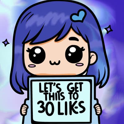 girl holding sign that says let’s get this to 30 likes