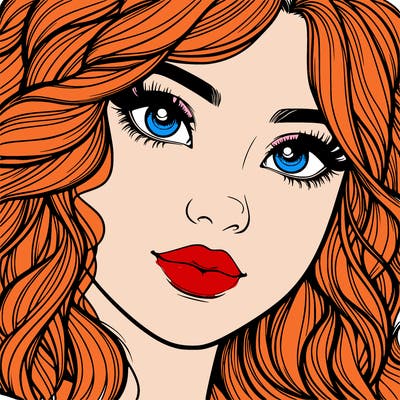 beautiful realistic girl close up to the camera with wavy hair,