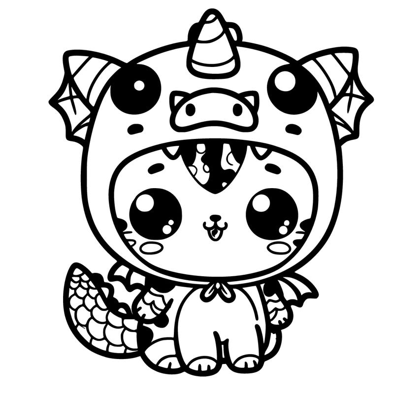 a cat dressed up as a dragon make the cat very cute and make the costume. very cute but mostly make the cat very very cute.