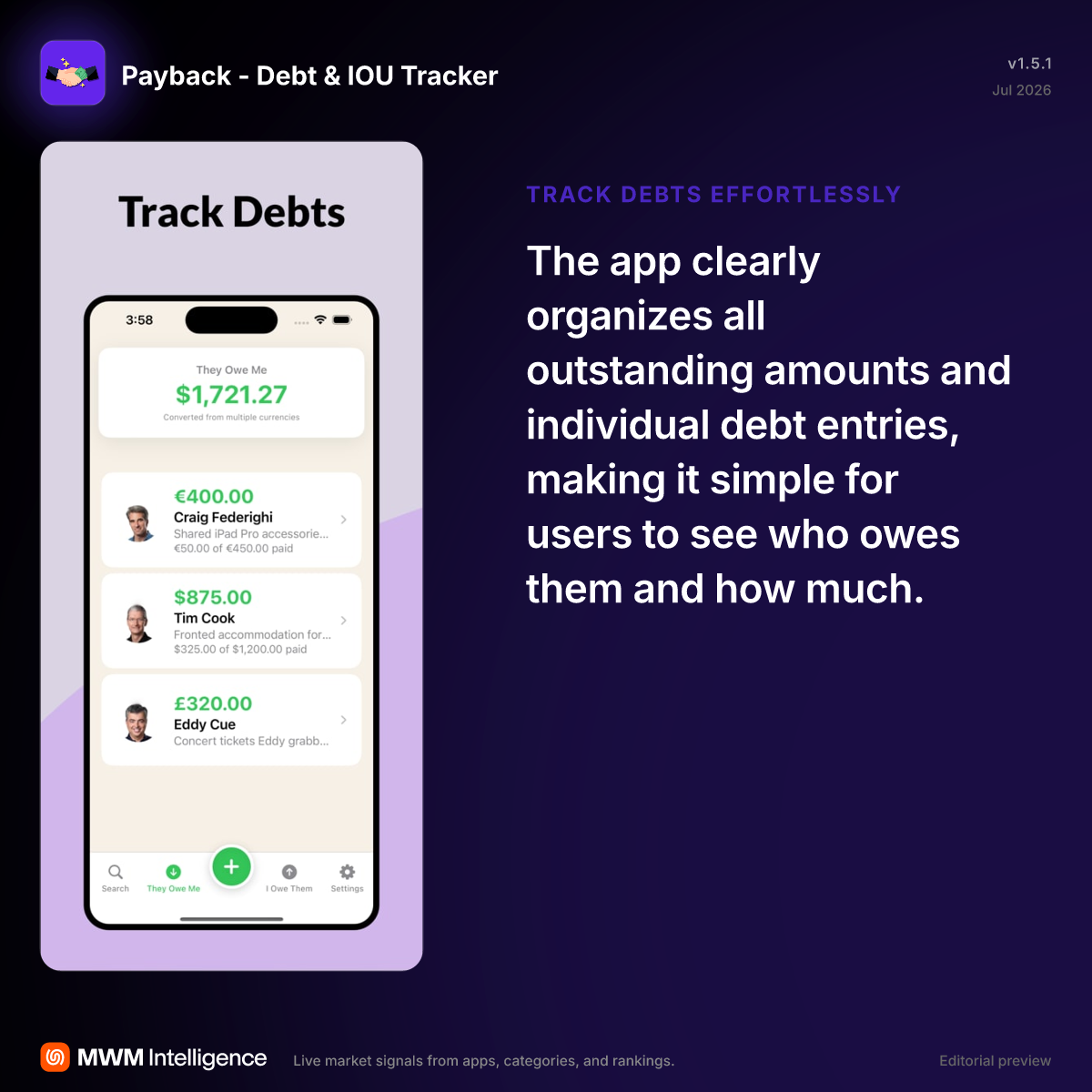 Payback - Debt & IOU Tracker - Finance App | MWM