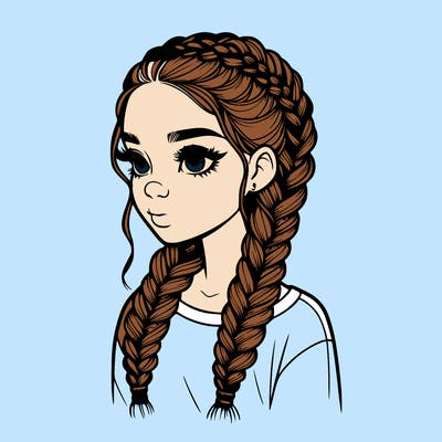 realistic girl with braids