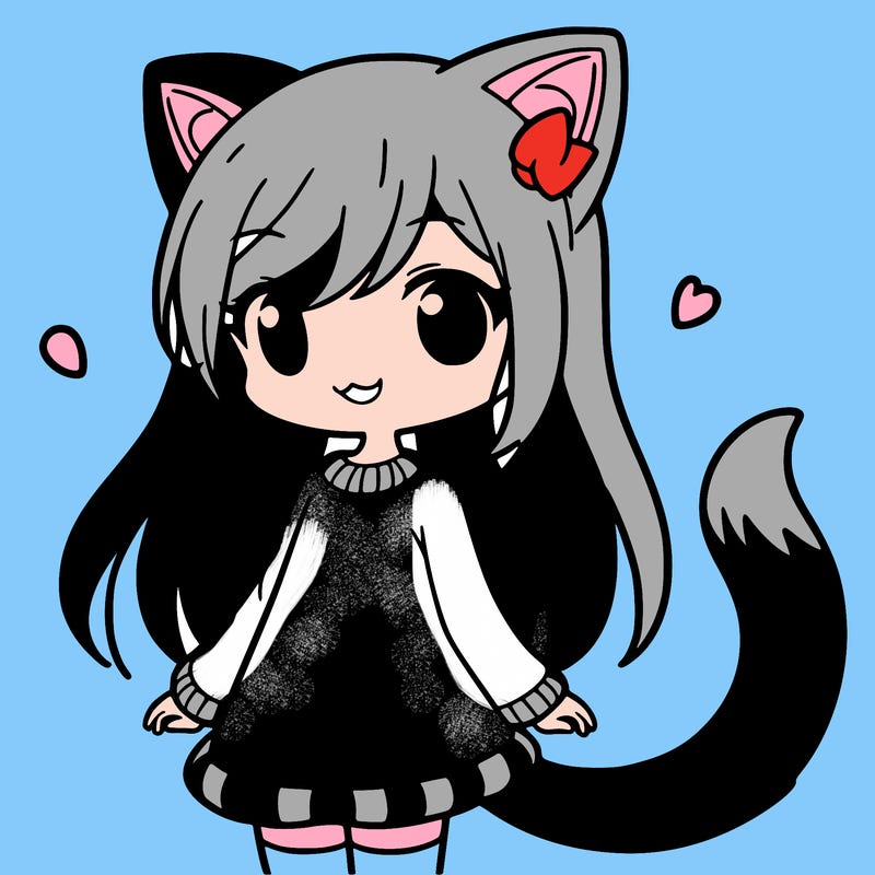 girl with cat ears and tail
