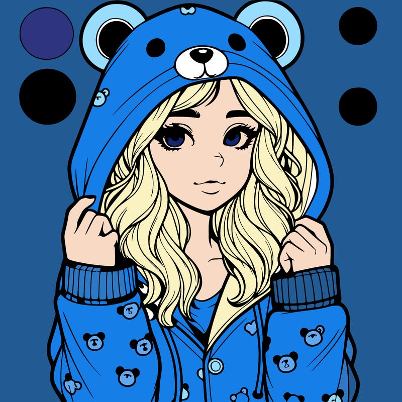 realistic girl in a animal pjs hoodie