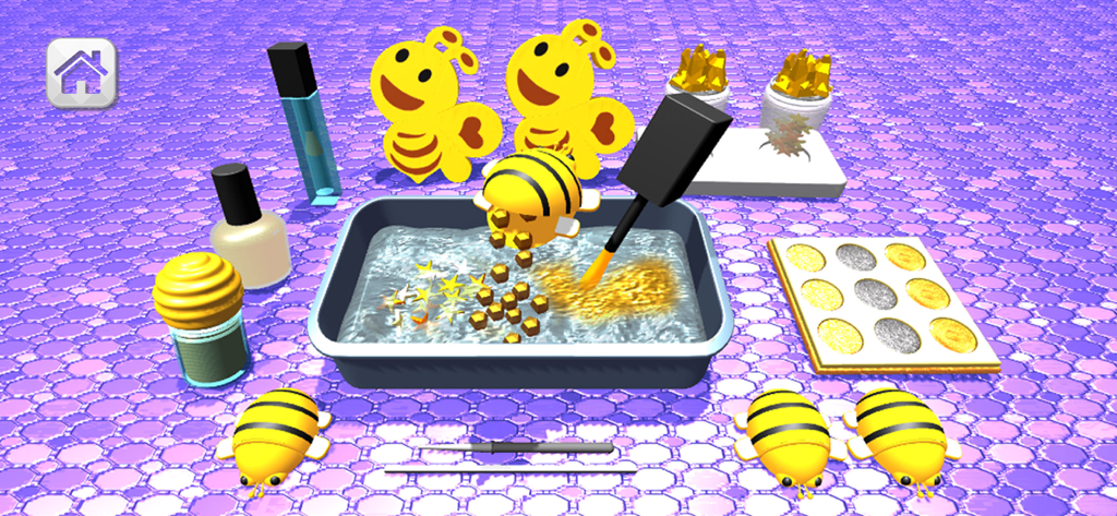 Makeup Slime DIY ASMR Kit Game - 벌 테마 재료와 메이크업 도구가 특징인 ASMR 슬라임 믹싱 게임.