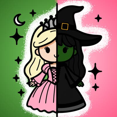 split princess and witch