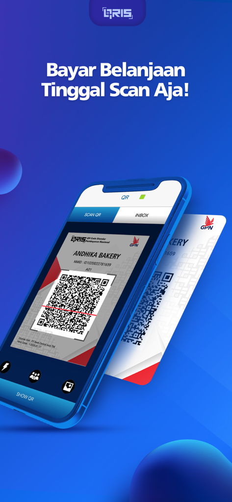 BCA mobile app interface showing the QRIS scanning feature for making easy digital payments