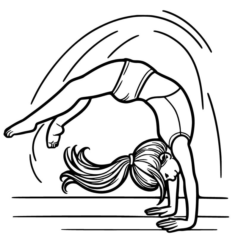 girl doing a back handspring