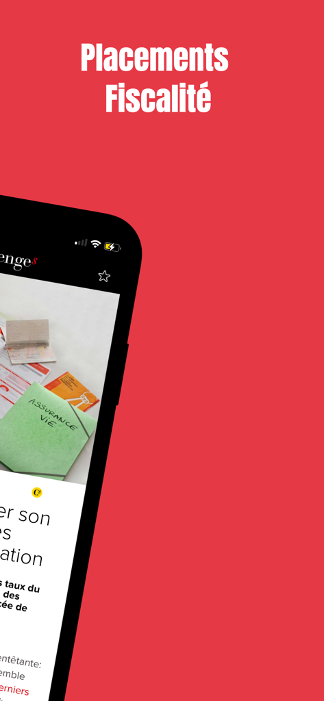 Challenges - Challenges mobile app displaying investments and taxation news articles