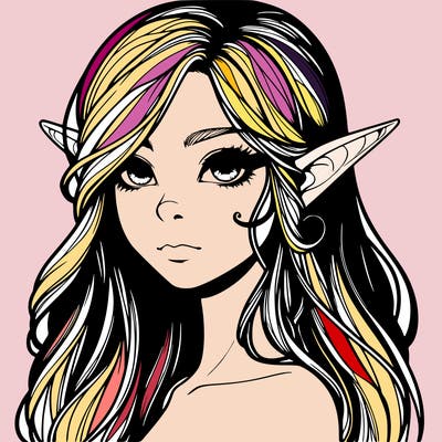 elf girl realistic dark fantasy