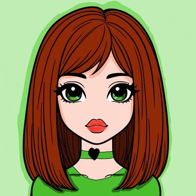 a cute teenage girl with lips and straight hair