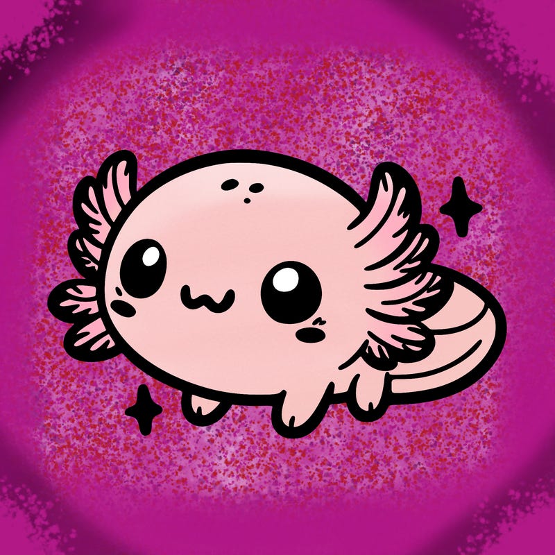 cute easy baby axolotl