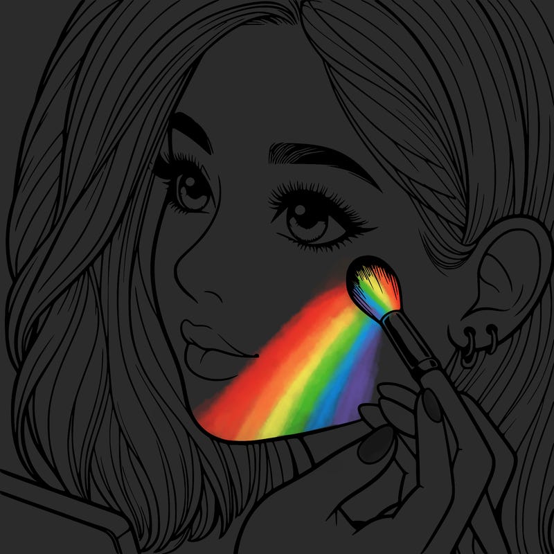 a realistic girl doing her makeup
