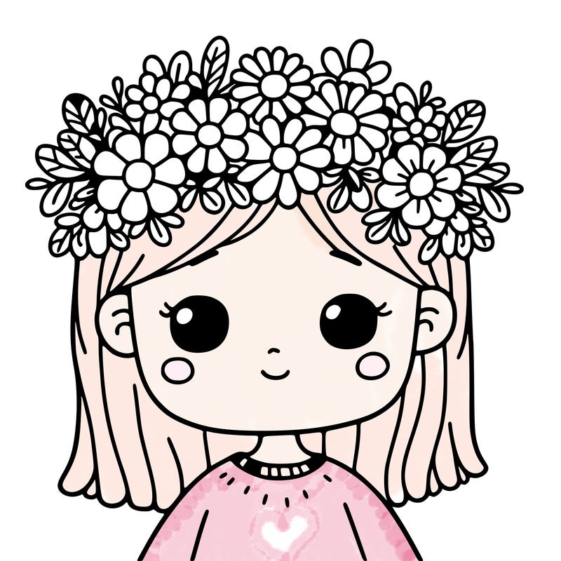 girl with flowers crown