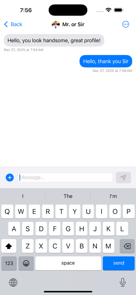 Gay Bear Chat - A private messaging screen in the Gay Bear Chat app showing a friendly conversation between two men