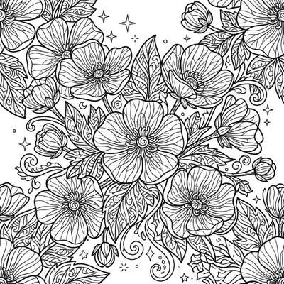 Discover the joy of spring with this exquisitely detailed buttercup coloring page, designed specifically for adults seeking a mindful creative outlet. Its intricate floral patterns provide hours of relaxing and engaging artistic expression.