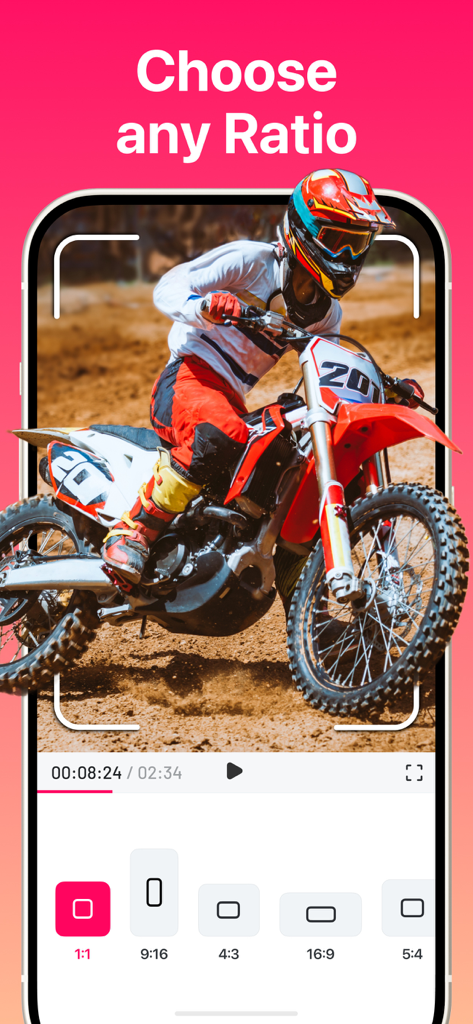 SlideShow Maker with Music Fx - Interface of the SlideShow Maker app showing options to choose different aspect ratios for video projects