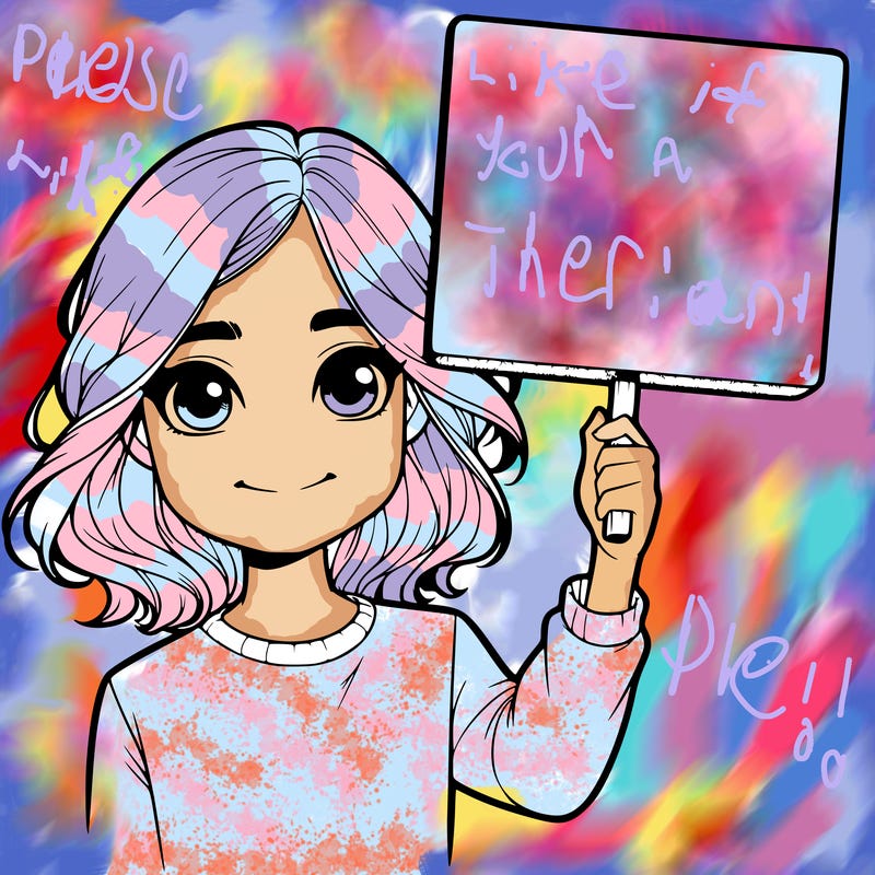 realistic girl holding up a sign