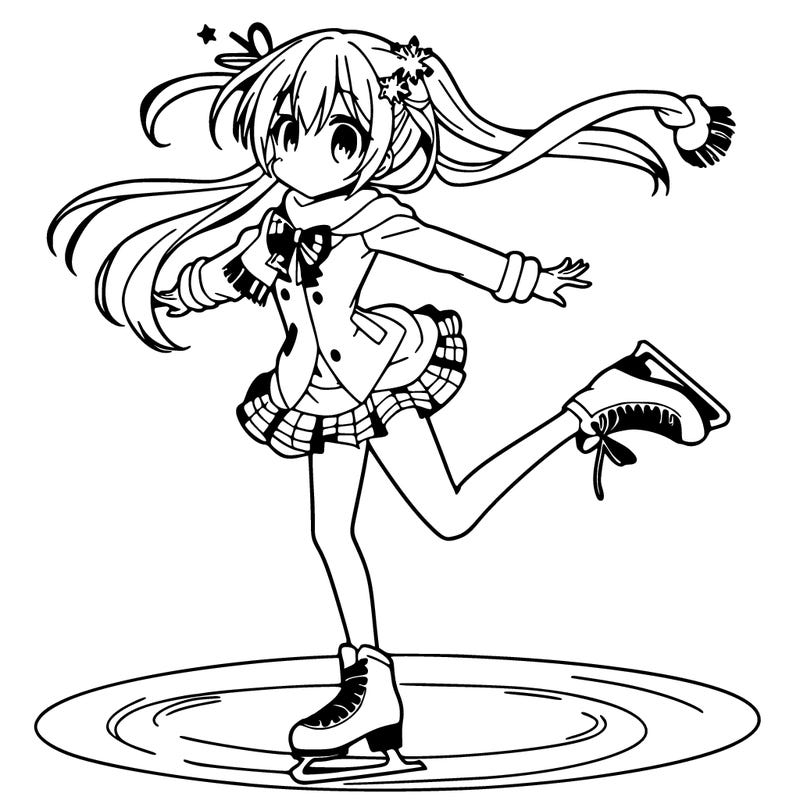 anime girl ice skating