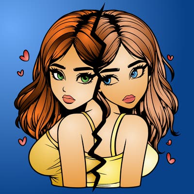 realistic girl split