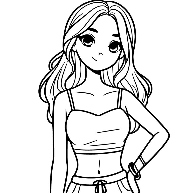 teen girl with crop top