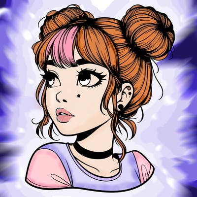 realistic girl with spacebuns
