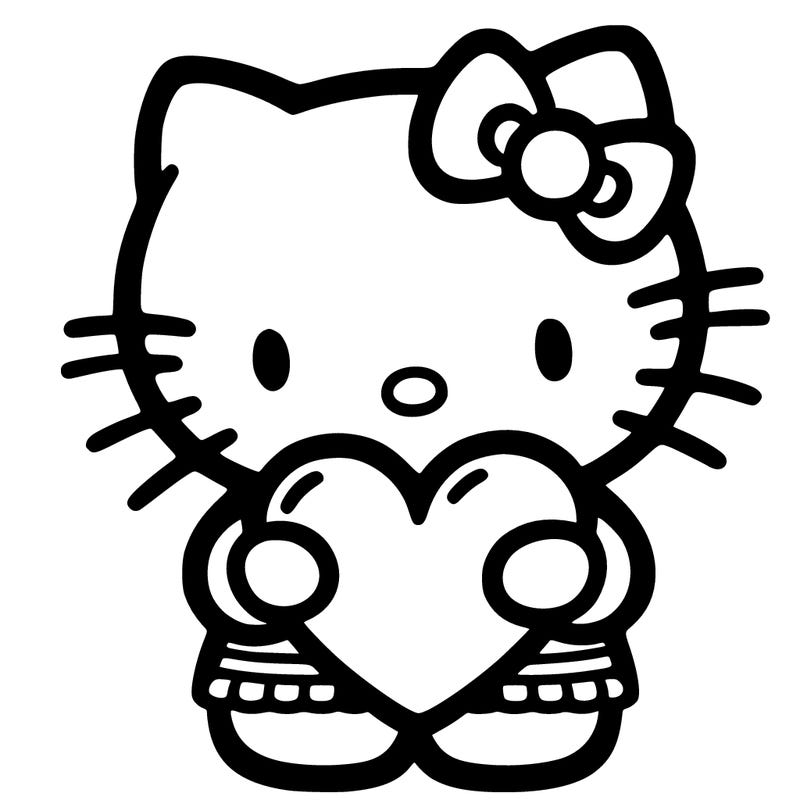hello kitty holding heart