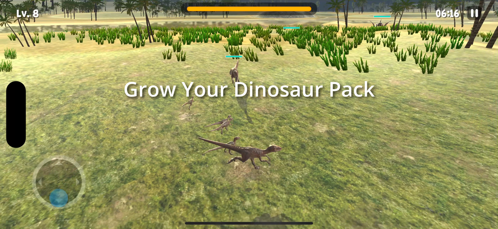 Dinosaur Game - Raptor Pack - A pack of raptors running through a field in a 3D dinosaur survival game