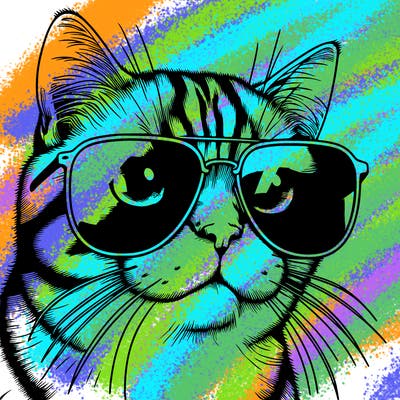 a cat with sun glasses realistic