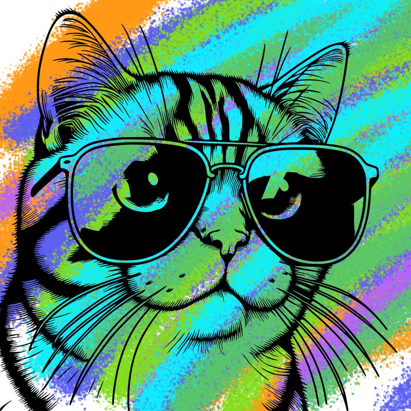 a cat with sun glasses realistic