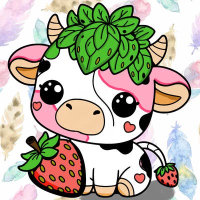 cute strawberry cow