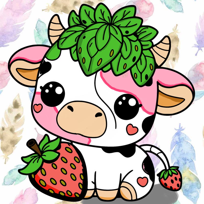 cute strawberry cow