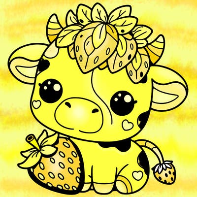 cute strawberry cow