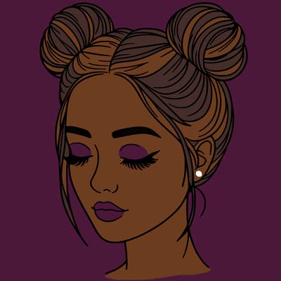 woman with hair buns