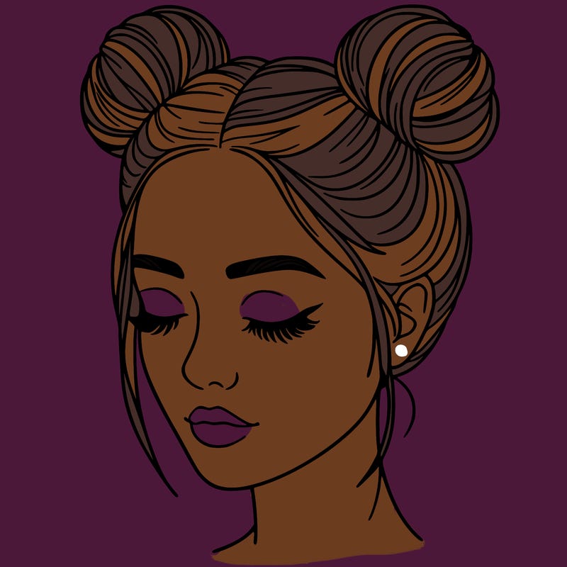 woman with hair buns