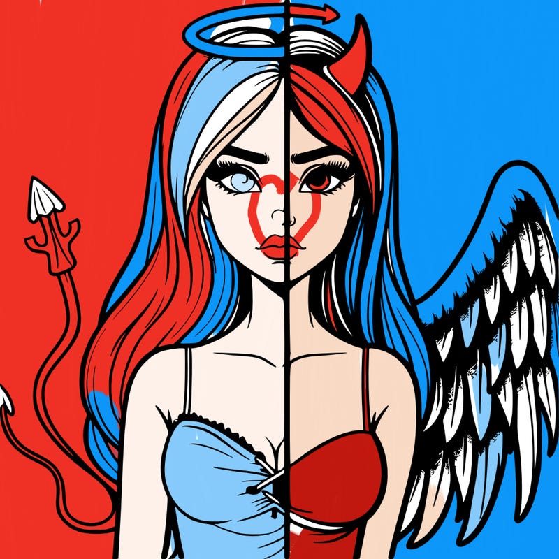 devil vs angel realistic girl