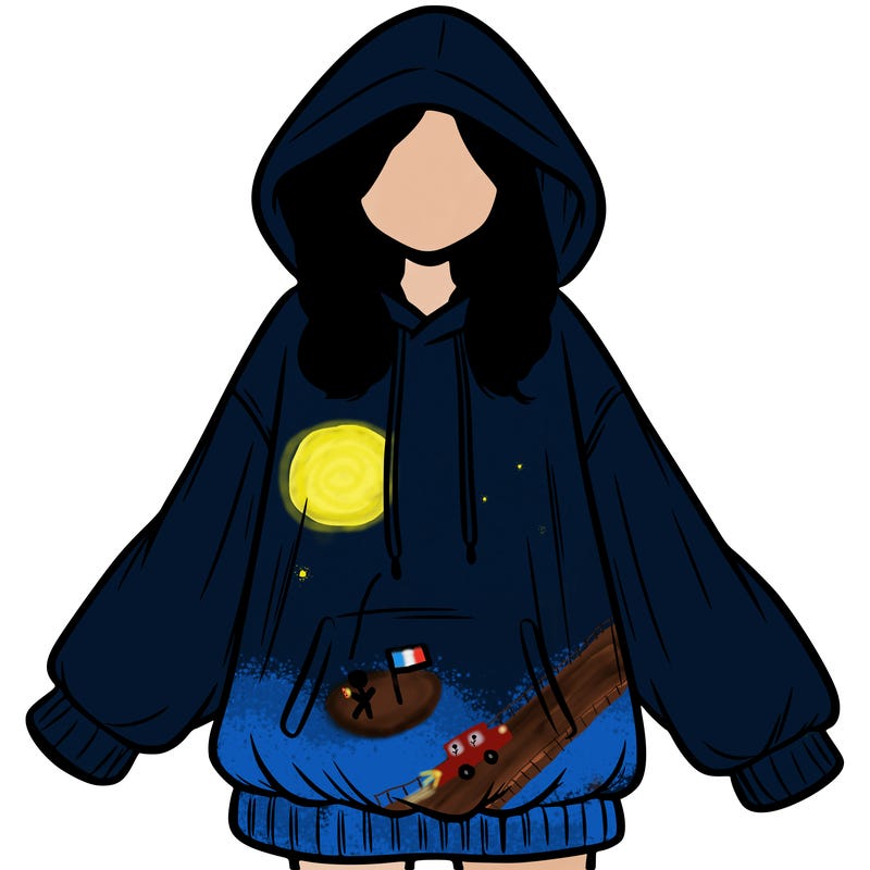 girl in oversized hoodie