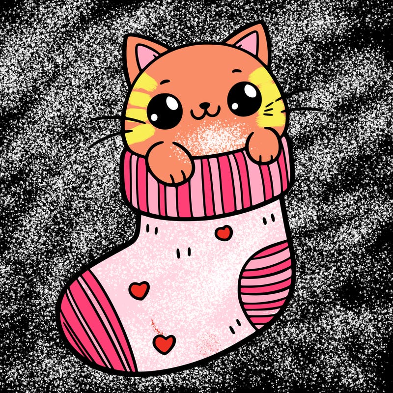 cute cat in a sock